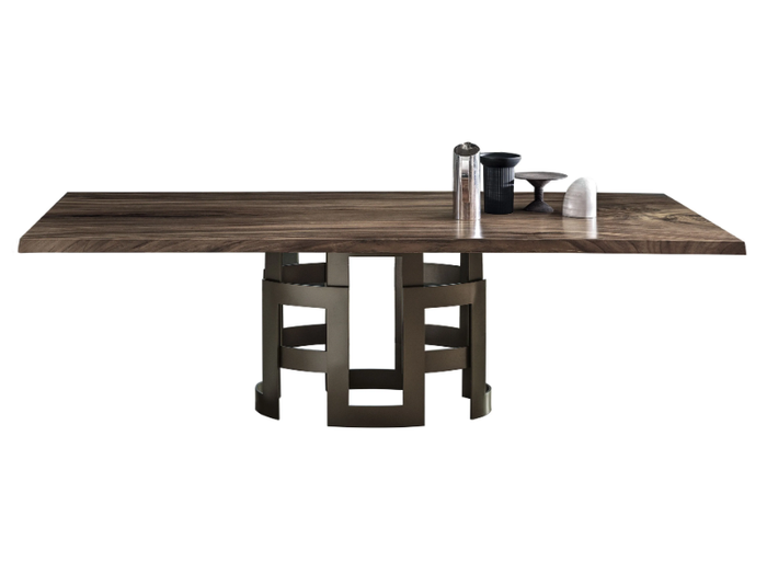 IMPERIAL - Rectangular steel and wood dining table _ Bontempi Casa